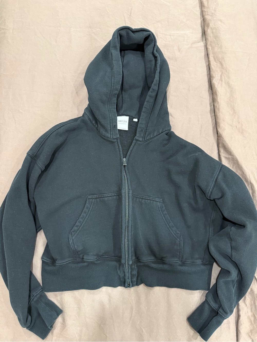 Aritzia Black Sweatfleece Boyfriend Hoodie